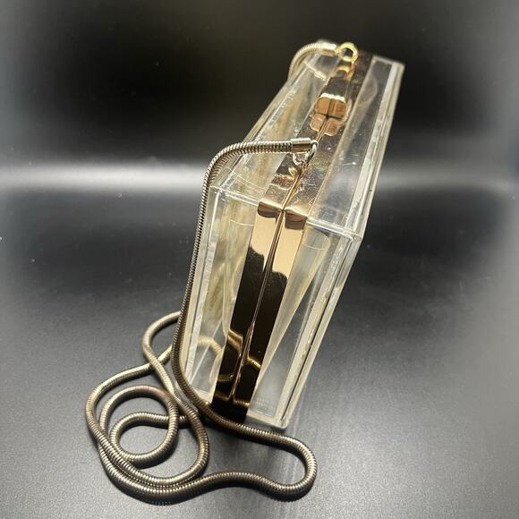 Zara Natural Daisy Acrylic Cross Body Clutch w/ Shoulder Strap - Picture 2 of 12